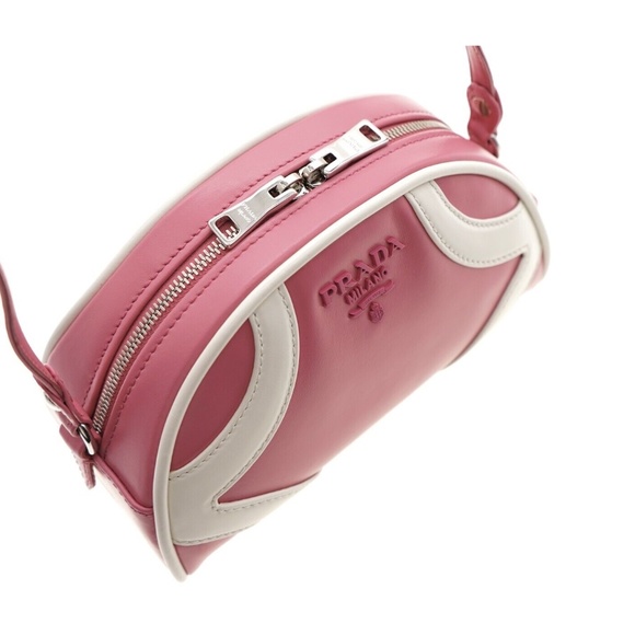 Prada Bowling Crossbody Bag Pink Leather New - Picture 5 of 7